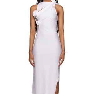 Coperni White Asymetric flower dress